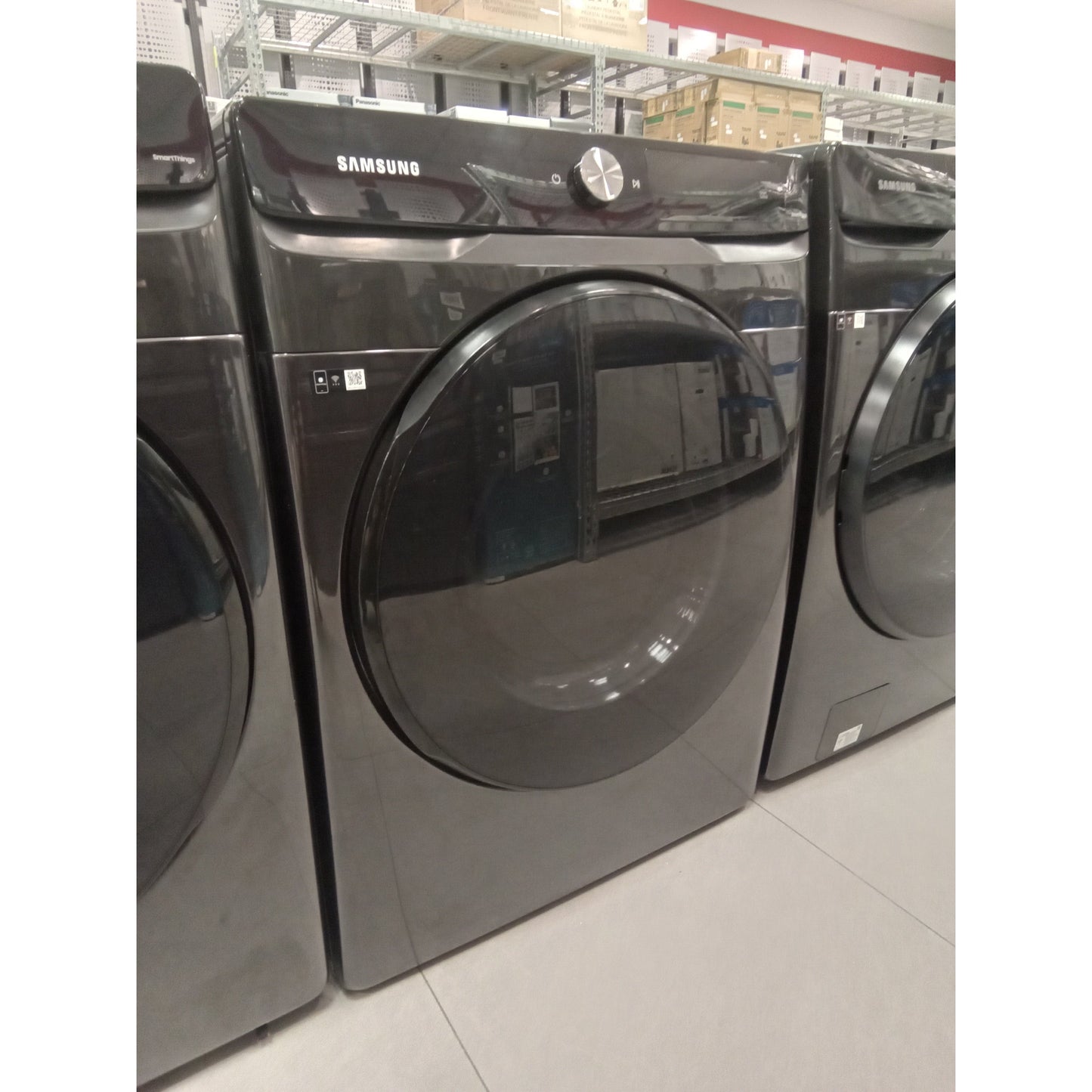 Samsung DVE45A6400V 7.5 cu. ft. Smart Dial Electric Dryer with Super Speed Dry in Brushed Black