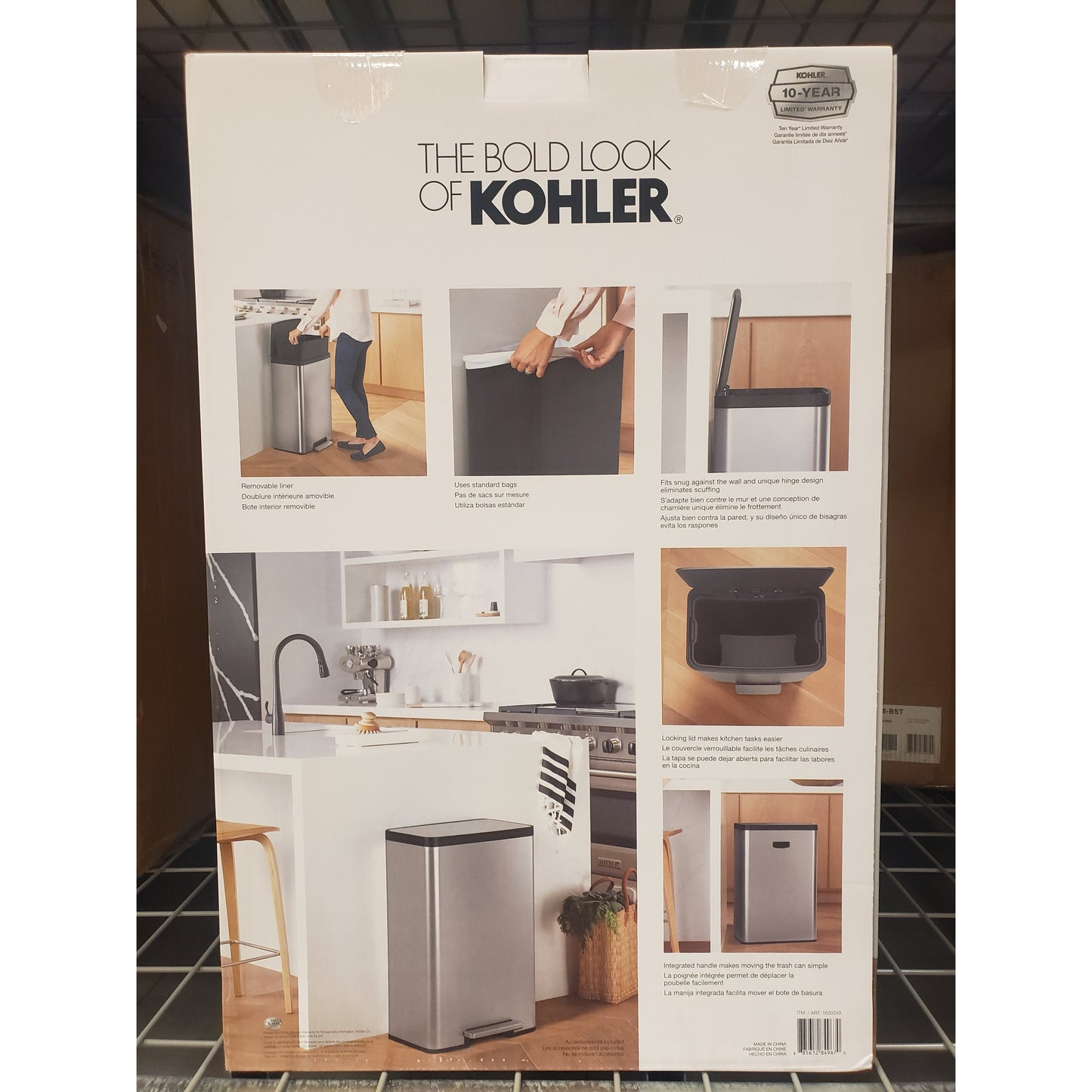 KOHLER STEP TRASH CAN 12.4GAL