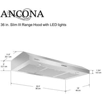 ANCONA AN-1250 Slim III 36 in. Range Hood